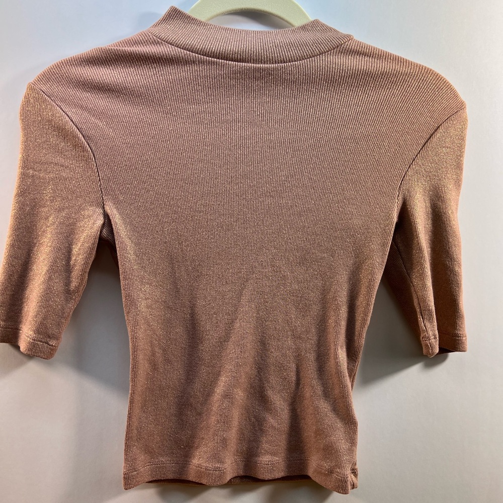 Express Fitted Brown Polo Short‎ Sleeve Top